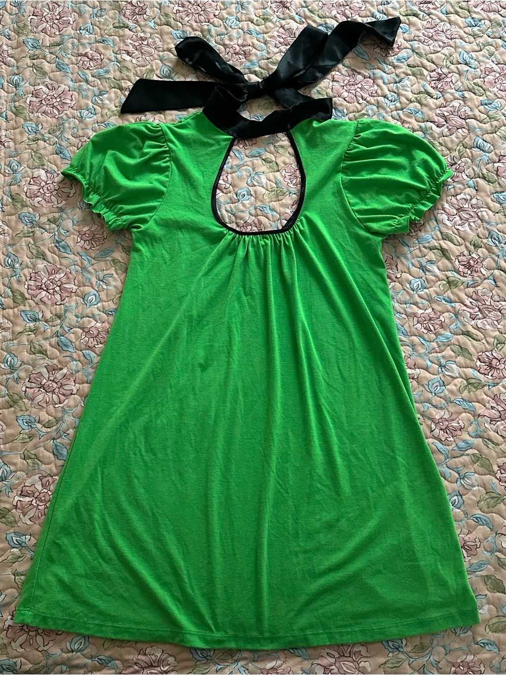 Y2K See You Monday Green Babydoll Bow Women’s Dress
